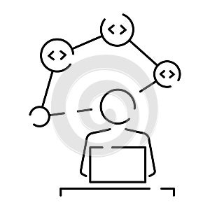 Programming and Development related vector line icons. Web and Application Development outline icon set. Coding and Programming