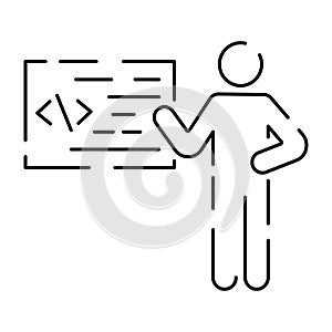 Programming and Development related vector line icons. Web and Application Development outline icon set. Coding and Programming