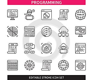 Programming editable stroke icon set