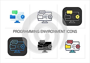 Programming environment icons set