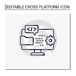 Programming environment line icon