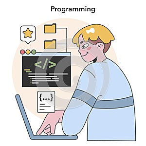 Programming essentials concept. Flat vector illustration