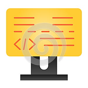 Programming flat icon. Development color icons in trendy flat style. Computer gradient style design, designed for web
