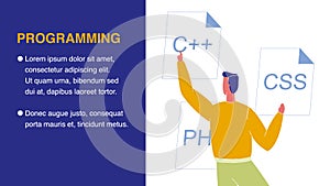 Programming Flat Vector Web Banner with Text Space