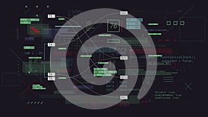 Programming futuristic cyberspace with binary code, computer technology communication and data exchange, vector background