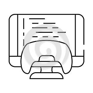programming game development line icon vector illustration