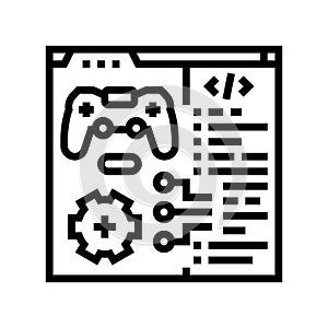 programming game development line icon vector illustration