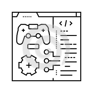 programming game development line icon vector illustration