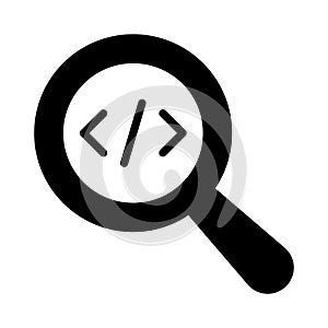 Programming glyph flat vector icon