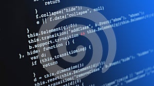 Programming html application code running down a computer screen