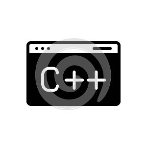 Black solid icon for Programming, website and interface