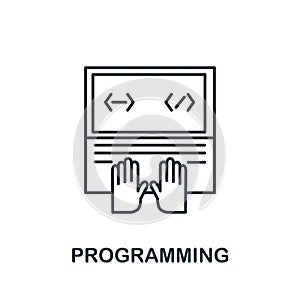 Programming icon. Simple line element Programming symbol for templates, web design and infographics