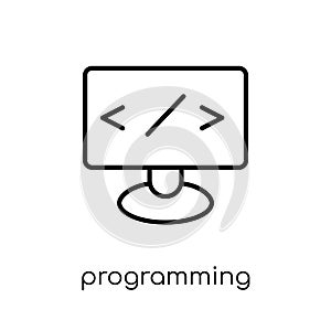 Programming icon. Trendy modern flat linear vector Programming i