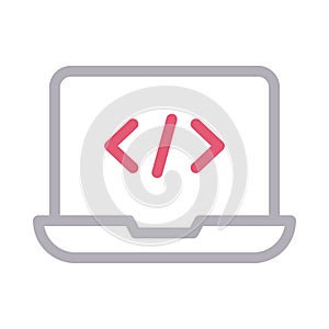Programming vector color line icon