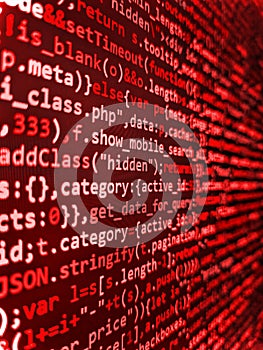Programming of Internet website. Developing programming binary code. Information technology website coding standards for web