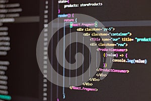 Programming language on black screen background