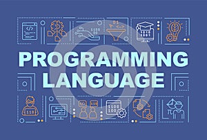 Programming language word concepts dark blue banner