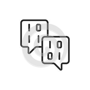 Programming languages, icon in line design. Programming, languages, coding, software, development, script, syntax on