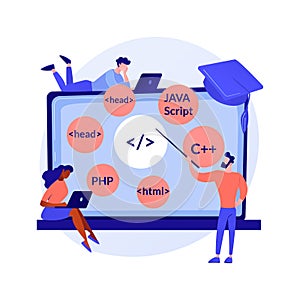 Programming languages learning vector concept metaphor.