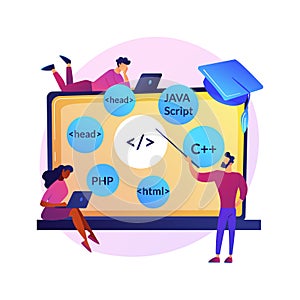 Programming languages learning vector concept metaphor.