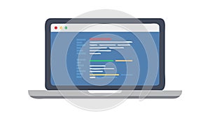 Programming on Laptop Screen, Web Development Interface, vector design Generative AI