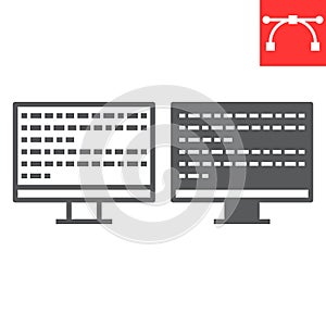 Programming line and glyph icon