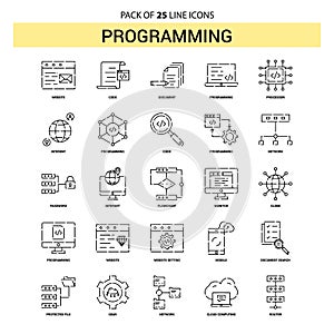 Programming Line Icon Set - 25 Dashed Outline Style