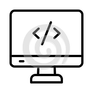 Programming thin line vector  icon
