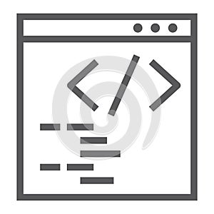Programming line icon, website and development, browser sign, vector graphics, a linear pattern on a white background.