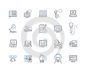 Programming line icons collection. Code, Syntax, Debugging, Algorithm, Logic, Compilation, Variable vector and linear