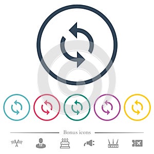 Programming loop flat color icons in round outlines