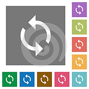 Programming loop square flat icons