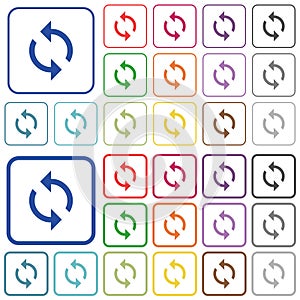 Programming loop outlined flat color icons