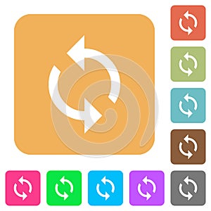 Programming loop rounded square flat icons