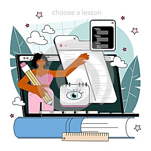 Programming online service or platform. Coding, testing and writing