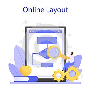 Programming online service or platform. Idea of working on the computer