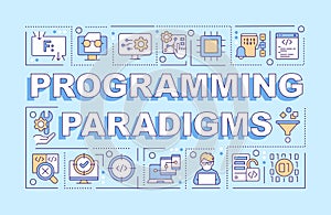 Programming paradigms word concepts blue banner photo