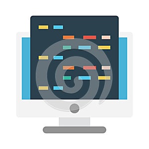 Programming reception  vector flat icon