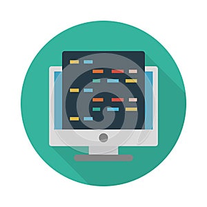 Programming reception  vector flat icon