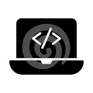 Programming reception vector glyph flat icon