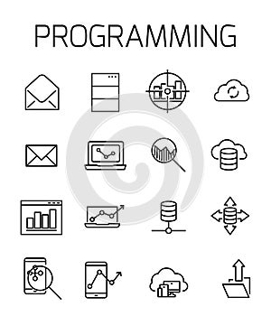 Programming related vector icon set.