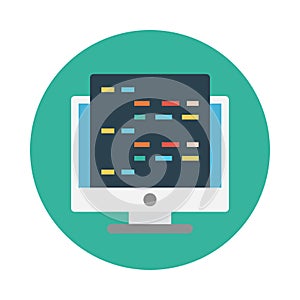 Programming sharing reception  vector flat icon