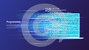 Programming, software development, coding concept. Vector illust