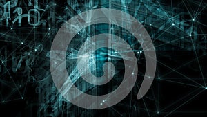 Programming software innovation, binary code numbers digital world cyber war background