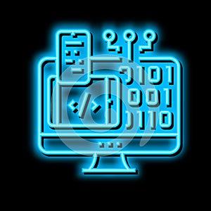 programming software neon glow icon illustration