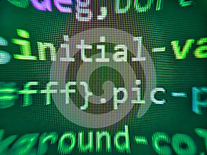Programming source code abstract screen of software developer. Programing workflow abstract algorithm concept. Screenshot with photo