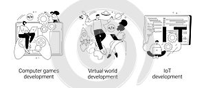 Programming team abstract concept vector illustrations.