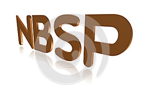Programming Term - NBSP - Non-Breaking SPace - 3D image