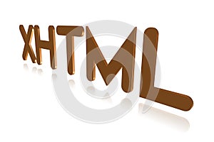 Programming Term - XHTML - HyperText Markup Language - 3D image