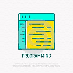 Programming thin line icon. vector illustration of wed page development
